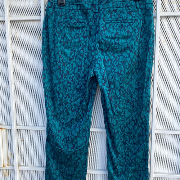 Apt 9 woman’s size 6 modern fit pants stretch inseam 23” teal & navy - Picture 3 of 5